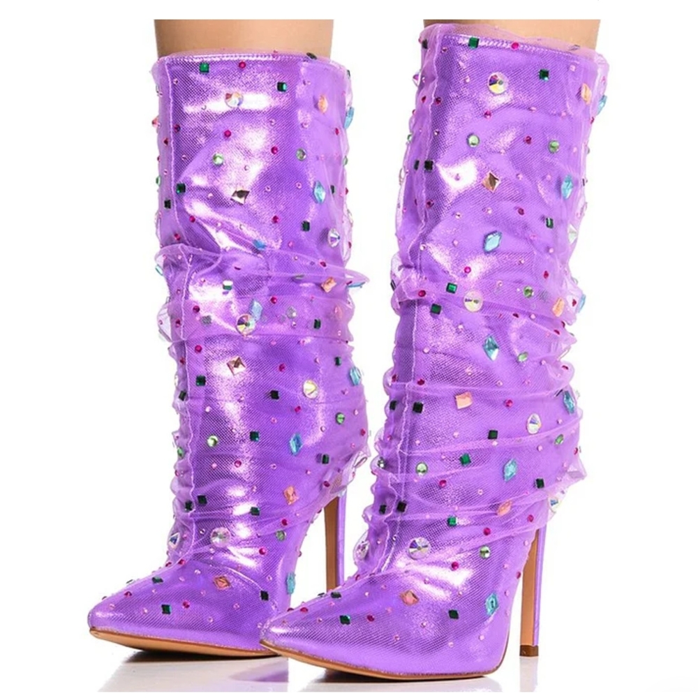 Azalea Wang Embellished Heeled Boots - Picture 7 of 7